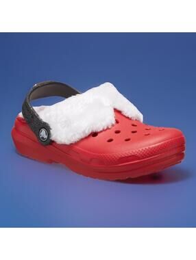 $54 NEW CROCS KIDS Classic Lines Santa Clog Christmas 210932 RED Size C9